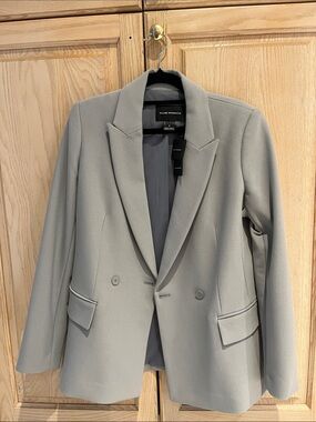 Club Monaco Double-Breasted Light Blue Gray Blazer